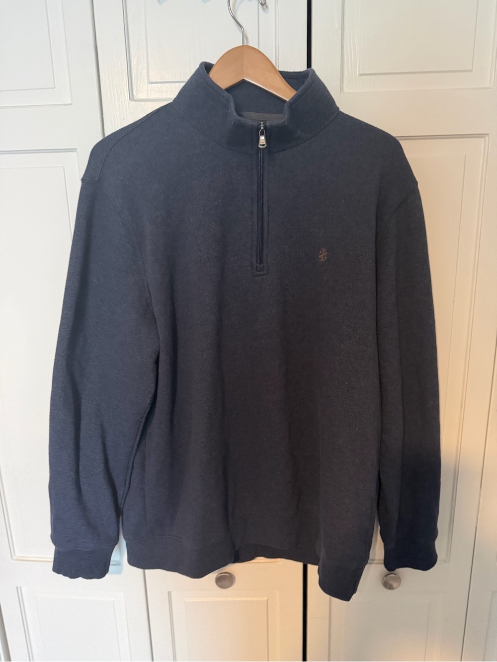 IZOD Advantage Men’s XL Quarter Zip Pullover Navy Blue Natural Stretch